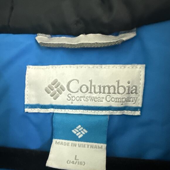 Columbia Sportswear Youth Hooded Jacket L 14-16 Black & Blue Winter Warm coat - Picture 7 of 7